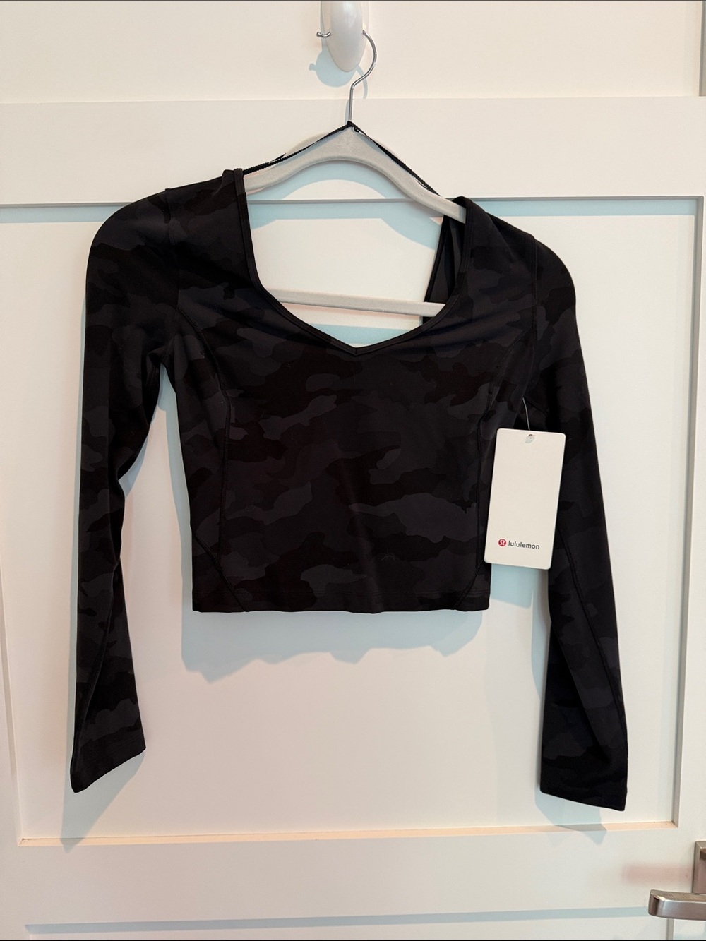 lululemon athletica Align Black Camo V-Neck Long-Sleeve Crop Top